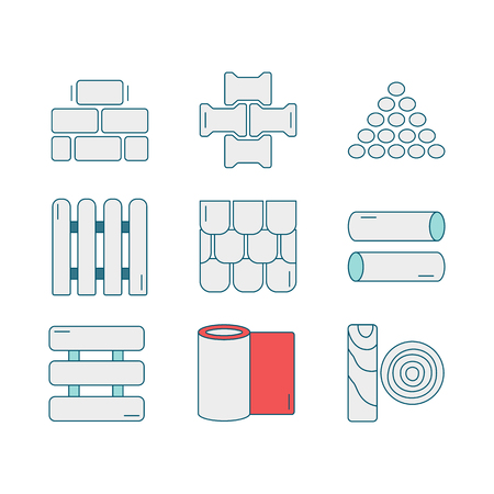 Set of line icons for DIY, construction, building materials. Pictograms for DIY shop, construction and building materials. Vector illustration.のイラスト素材