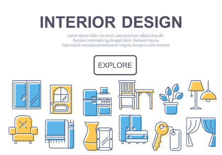 Concept Of Title Site Page Or Banner For Interior Design Website
