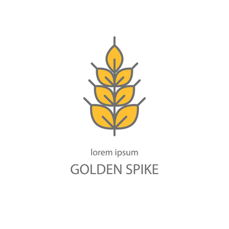 Line style with wheat golden spikeのイラスト素材