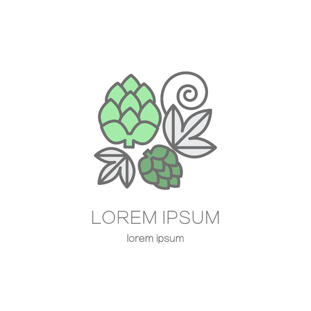 Hop cones line icon.のイラスト素材
