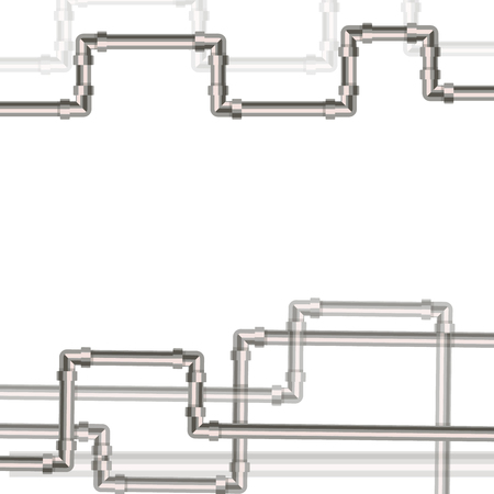 Abstract background with flat designed pipeline and valve on pipe . Concept for web newsletters water, wastewater or oil pipeline industry. Vector illustration.のイラスト素材
