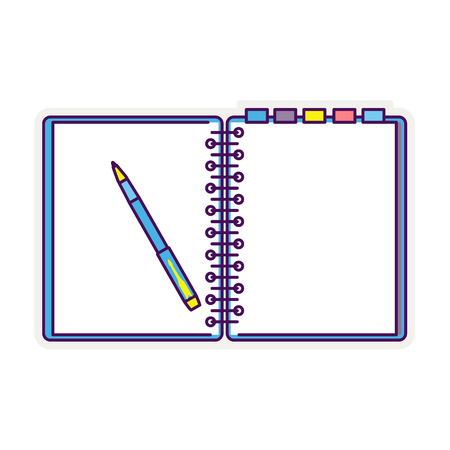 Flat design notepad with a penのイラスト素材