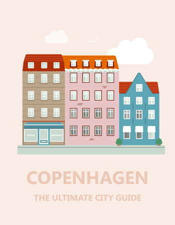 Flat design of the old city.のイラスト素材