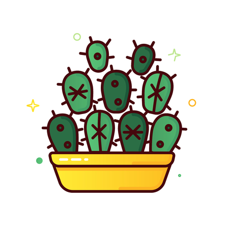 Color line vector icon of cactusのイラスト素材