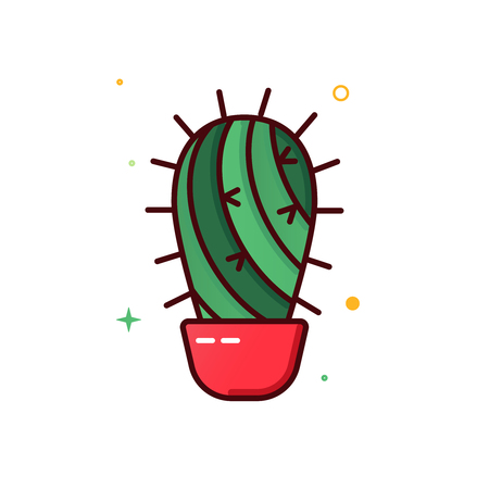 Color line vector icon of cactusのイラスト素材