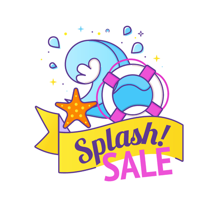 Summer sale vector bannerのイラスト素材
