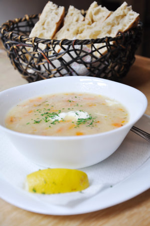 Soup and breadの写真素材