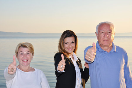 Happy family on the beach