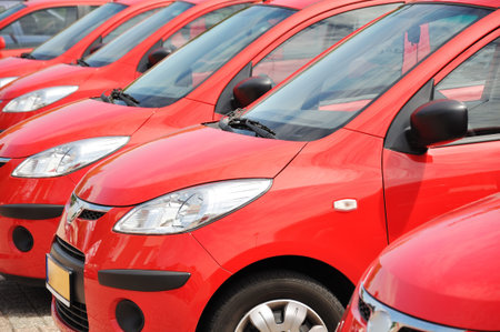 Red city cars