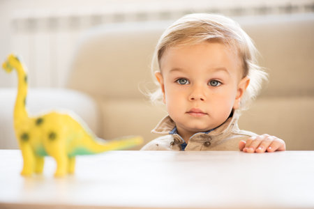Portrait of little boy with blue eyes.