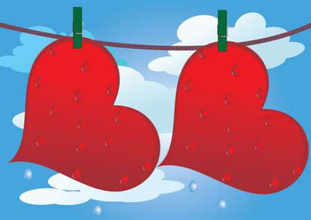 Valentine day red Love Heartsのイラスト素材