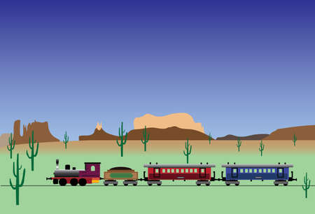 old western trainのイラスト素材
