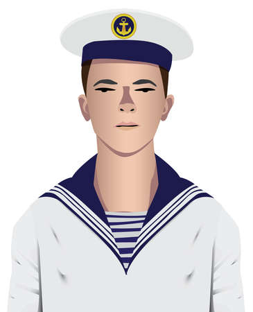 Sailor military with uniform and hatのイラスト素材
