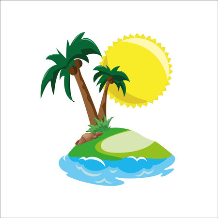 tropical islandのイラスト素材