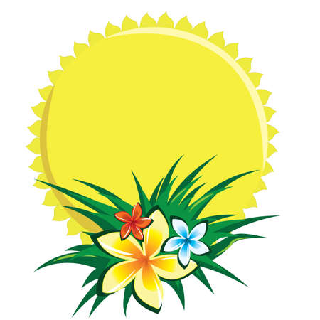 sun and flowersのイラスト素材