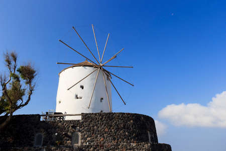 windmill in Santoriniの写真素材