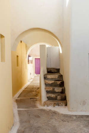 santorini greek island street typicalの写真素材