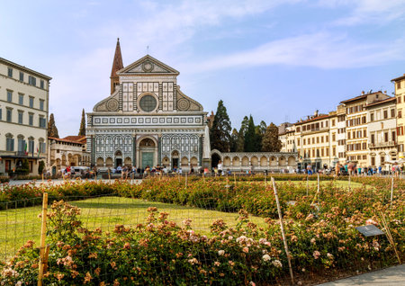 florence italy santa maria novella churchのeditorial素材