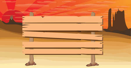 signboard at the western desertのイラスト素材