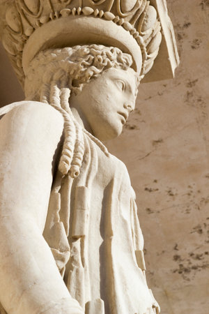caryatid in archaeological museum of campi flegrei