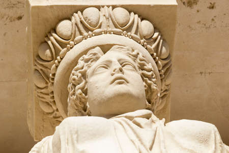 caryatid in archaeological museum of campi flegreiのeditorial素材