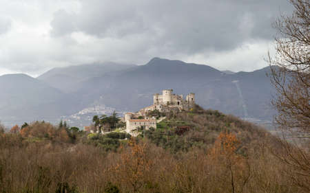 castle panorama of vairano patenora campaniaの写真素材