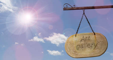 signboard of art galleryの写真素材