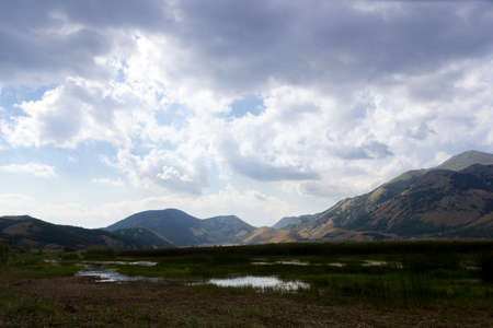 mountain lake in matese parkの写真素材
