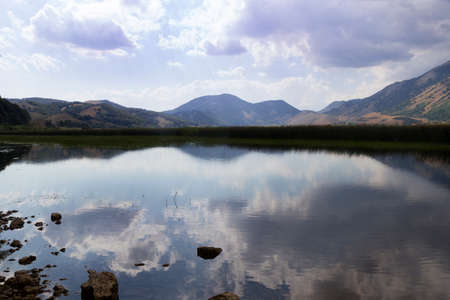 mountain lake in matese parkの写真素材