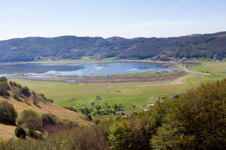 matese lake seen from the mountain monte gallinola milettoの写真素材