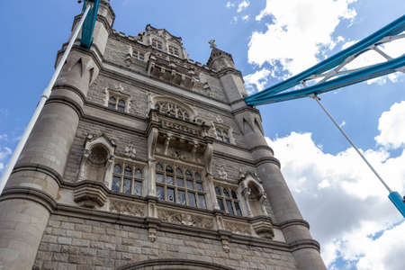 famous london bridge tower on thamesの写真素材