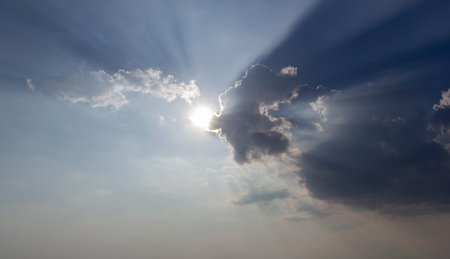 nice clouds with sun rays