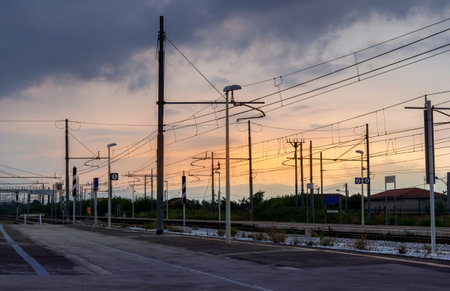 train station at sunset in italy