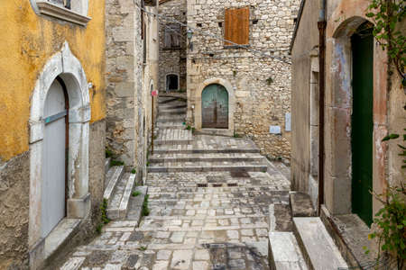typical italian village Guardiaregia in the province of Campobasso in Moliseの写真素材