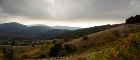 landscape of matese mountains on Apennines in italy