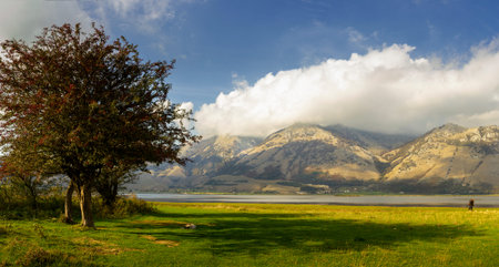 Matese mountains and lake highest karst lake in Italy