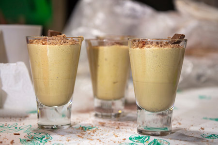 italian coffee cream and chocolateの写真素材