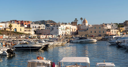 ischia forio italy harbor modern boat