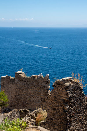 Ischia ponte aragonese castle on the seaのeditorial素材