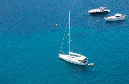 pleasure boats at the mooring in Ischia