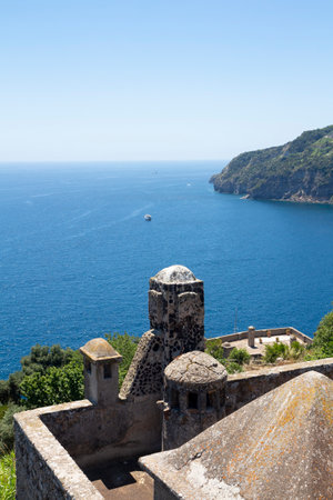 Ischia ponte aragonese castle on the seaのeditorial素材