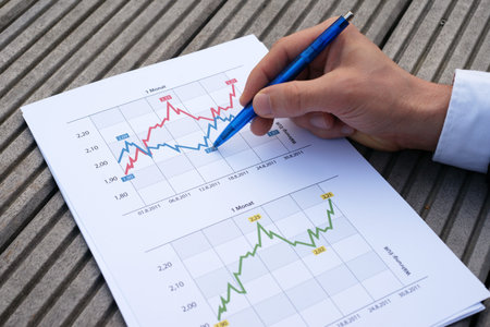 Charts show growth in share price - business and financial data