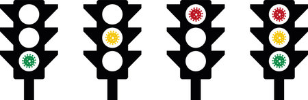 Corona Covid19 virus scale scheme infection increase decrease warning vectorのイラスト素材