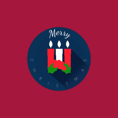 3 Christmas Candles, flat design, elegant minimalist setのイラスト素材