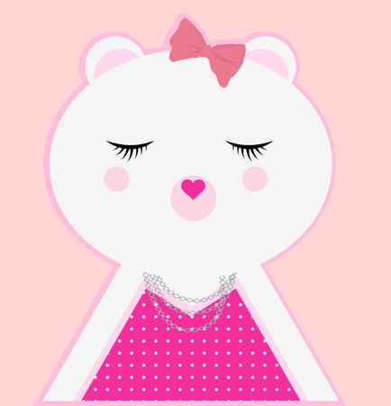 Cute bear cardのイラスト素材