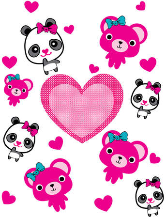 Cute animals walking around globe, Save animals emblem, animal planet, animals world.patternのイラスト素材