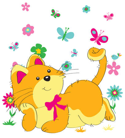 Illustration of cute catのイラスト素材