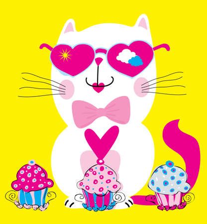 Illustration of cute catのイラスト素材