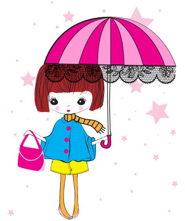 Cute winter girlのイラスト素材