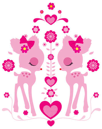 Cute deer cartoonのイラスト素材